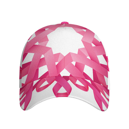 Pink Breast Cancer Ribbon Flower Print Baseball Cap