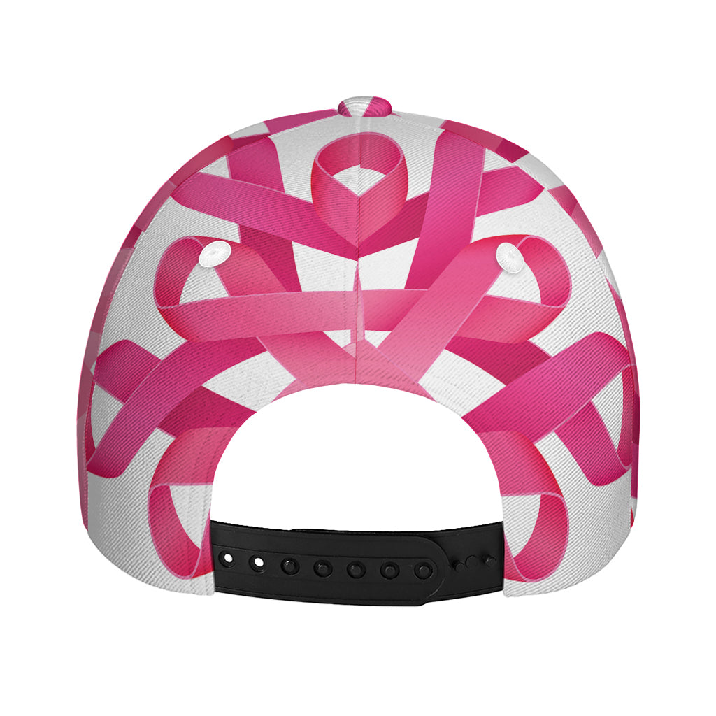Pink Breast Cancer Ribbon Flower Print Baseball Cap