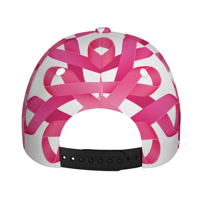 Pink Breast Cancer Ribbon Flower Print Baseball Cap