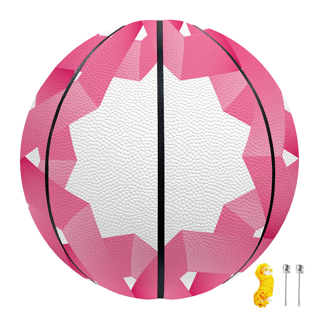 Pink Breast Cancer Ribbon Flower Print Basketball