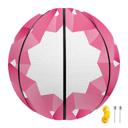 Pink Breast Cancer Ribbon Flower Print Basketball
