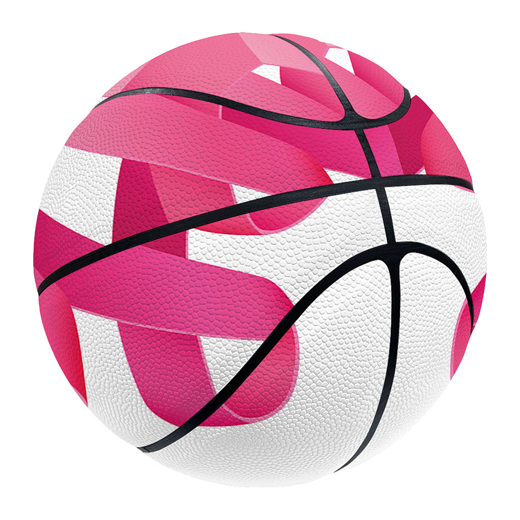 Pink Breast Cancer Ribbon Flower Print Basketball