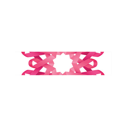 Pink Breast Cancer Ribbon Flower Print Bed Runner