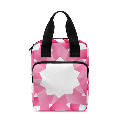 Pink Breast Cancer Ribbon Flower Print Bible Tote Bag
