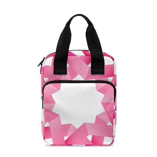 Pink Breast Cancer Ribbon Flower Print Bible Tote Bag