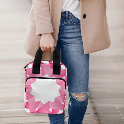 Pink Breast Cancer Ribbon Flower Print Bible Tote Bag