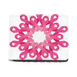 Pink Breast Cancer Ribbon Flower Print Bifold Wallet