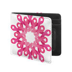 Pink Breast Cancer Ribbon Flower Print Bifold Wallet