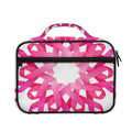 Pink Breast Cancer Ribbon Flower Print Briefcase Bible Bag