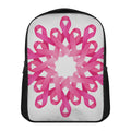 Pink Breast Cancer Ribbon Flower Print Casual Backpack