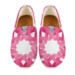 Pink Breast Cancer Ribbon Flower Print Casual Shoes