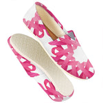 Pink Breast Cancer Ribbon Flower Print Casual Shoes