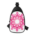 Pink Breast Cancer Ribbon Flower Print Sling Bag