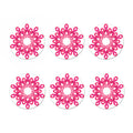 Pink Breast Cancer Ribbon Flower Print Coaster Set
