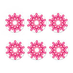 Pink Breast Cancer Ribbon Flower Print Coaster Set