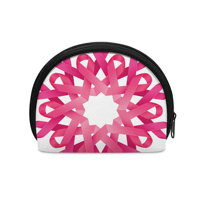 Pink Breast Cancer Ribbon Flower Print Coin Purse