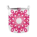 Pink Breast Cancer Ribbon Flower Print Collapsible Laundry Basket