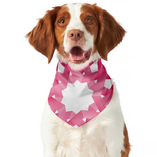 Pink Breast Cancer Ribbon Flower Print Dog Bandana