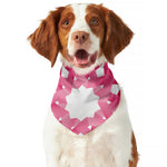 Pink Breast Cancer Ribbon Flower Print Dog Bandana
