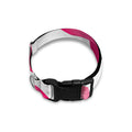 Pink Breast Cancer Ribbon Flower Print Dog Collar