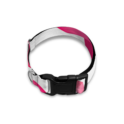 Pink Breast Cancer Ribbon Flower Print Dog Collar