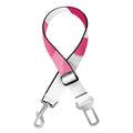 Pink Breast Cancer Ribbon Flower Print Dog Seat Belt
