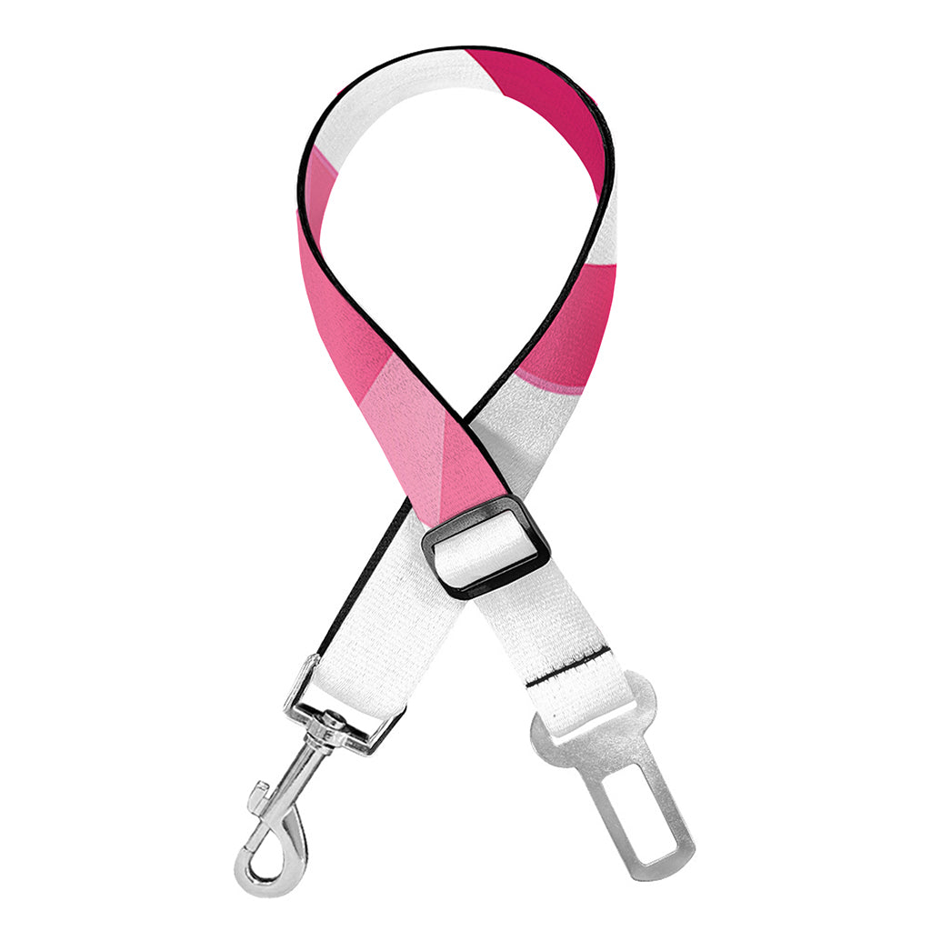 Pink Breast Cancer Ribbon Flower Print Dog Seat Belt