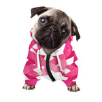 Pink Breast Cancer Ribbon Flower Print Dog Zip Up Hoodie