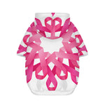 Pink Breast Cancer Ribbon Flower Print Dog Zip Up Hoodie