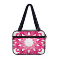 Pink Breast Cancer Ribbon Flower Print Double Strap Bible Bag