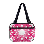 Pink Breast Cancer Ribbon Flower Print Double Strap Bible Bag