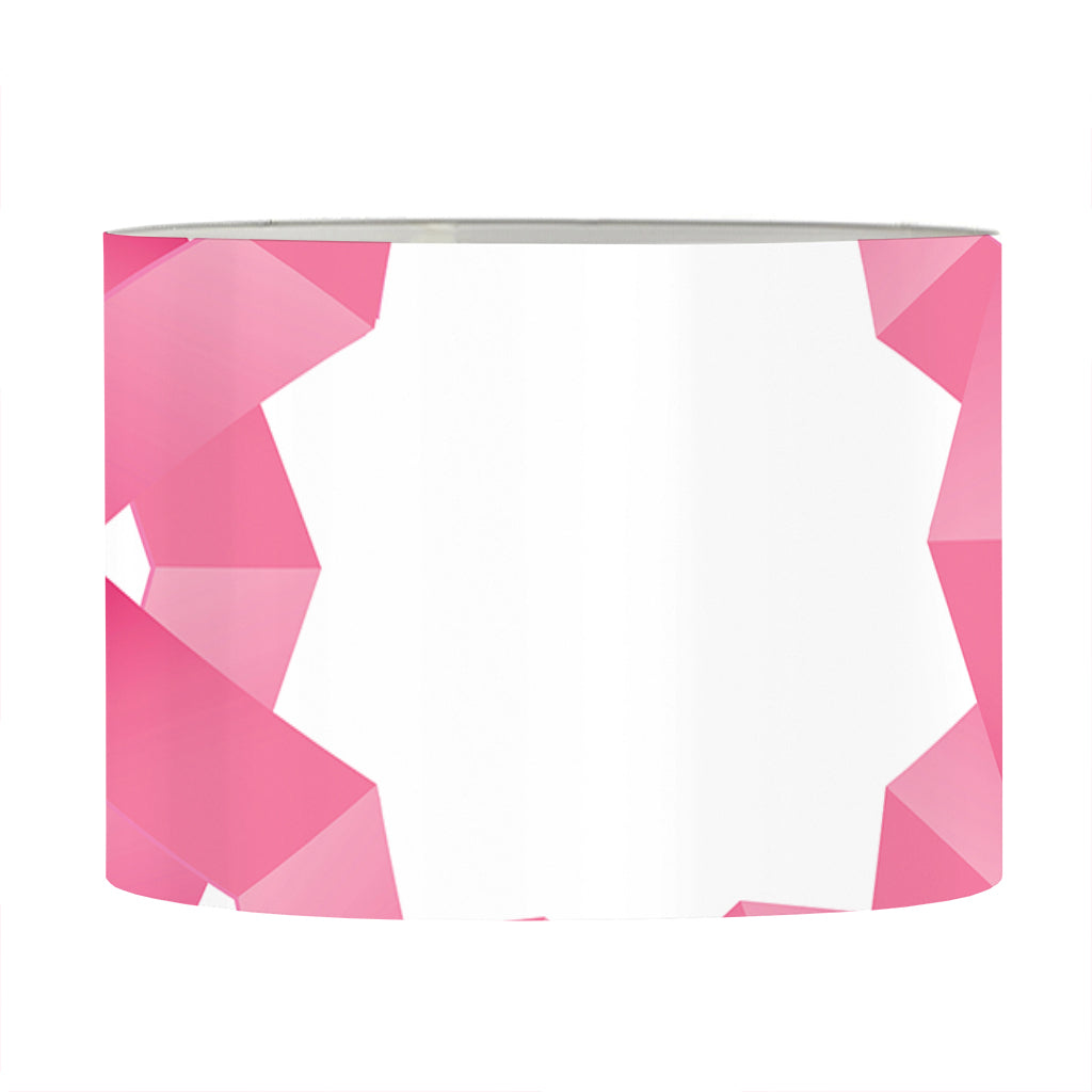Pink Breast Cancer Ribbon Flower Print Drum Lamp Shade