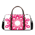 Pink Breast Cancer Ribbon Flower Print Duffle Bag