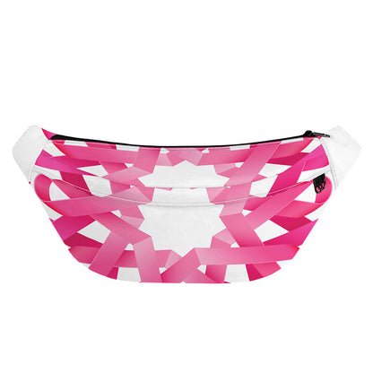 Pink Breast Cancer Ribbon Flower Print Fanny Pack