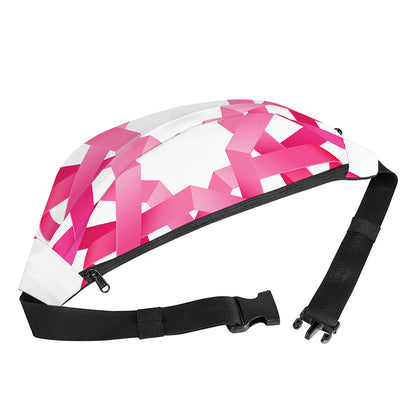 Pink Breast Cancer Ribbon Flower Print Fanny Pack
