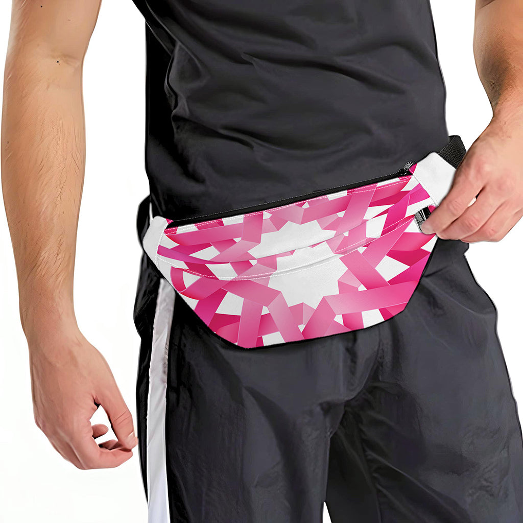Pink Breast Cancer Ribbon Flower Print Fanny Pack