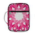Pink Breast Cancer Ribbon Flower Print Front Pocket Bible Bag
