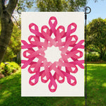 Pink Breast Cancer Ribbon Flower Print Garden Flag