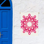 Pink Breast Cancer Ribbon Flower Print Garden Flag