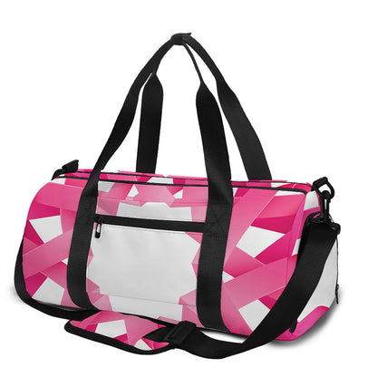 Pink Breast Cancer Ribbon Flower Print Gym Bag