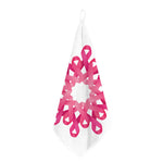Pink Breast Cancer Ribbon Flower Print Hand Towel