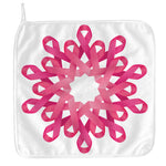 Pink Breast Cancer Ribbon Flower Print Hand Towel