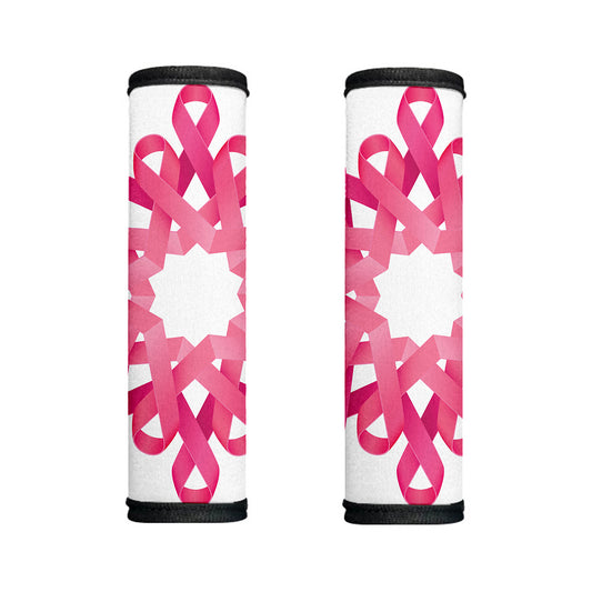 Pink Breast Cancer Ribbon Flower Print Handle Covers