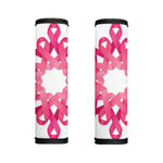 Pink Breast Cancer Ribbon Flower Print Handle Covers