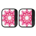 Pink Breast Cancer Ribbon Flower Print Handle Covers