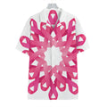 Pink Breast Cancer Ribbon Flower Print Hawaiian Shirt