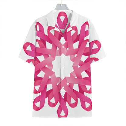 Pink Breast Cancer Ribbon Flower Print Hawaiian Shirt