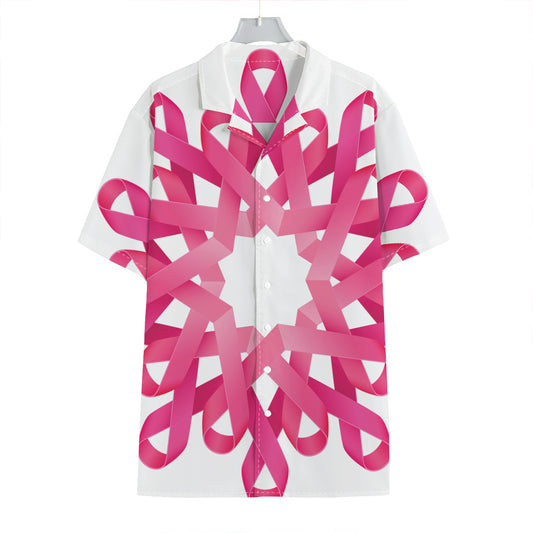 Pink Breast Cancer Ribbon Flower Print Hawaiian Shirt