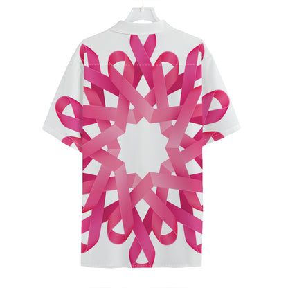 Pink Breast Cancer Ribbon Flower Print Hawaiian Shirt