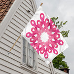 Pink Breast Cancer Ribbon Flower Print House Flag